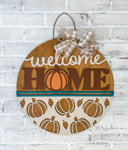 Welcome Home Pumpkin Door Hanger