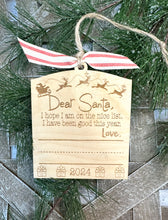 Load image into Gallery viewer, Desr Santa Handwriting Keepsake Christmas Ornament - Personalized
