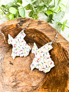 Christmas Lights Texas Acrylic Earrings