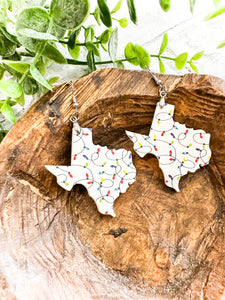 Christmas Lights Texas Acrylic Earrings