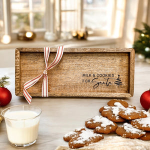 Milk and Cookies for Santa Christmas Tray