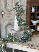 Load image into Gallery viewer, Ice Kissed Mistletoe Garland - Christmas Greenery - Winter Decor
