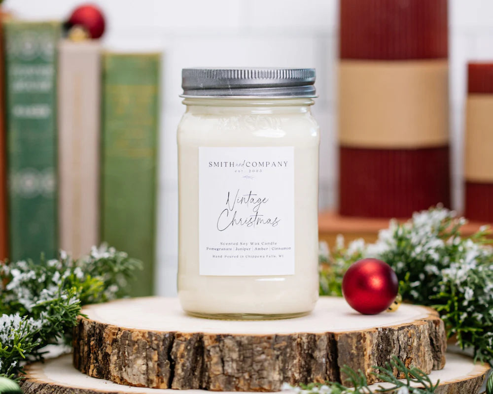 Vintage Christmas - Smith & Co. Candles 16 oz. Mason Jar Soy Wax Candle