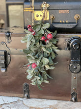 Load image into Gallery viewer, Crystalline Mistleberry Mini Drop - Christmas Greenery - Winter Decor
