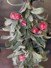 Load image into Gallery viewer, Crystalline Mistleberry Mini Drop - Christmas Greenery - Winter Decor
