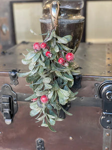 Crystalline Mistleberry Mini Drop - Christmas Greenery - Winter Decor