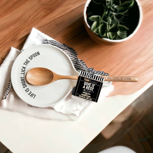 Ceramic Spoon Rests + Wood Spoon Set