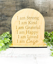 Load image into Gallery viewer, Personalized Affirmations Shelf Sitter Sign

