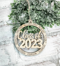 Load image into Gallery viewer, Class of 2023 Wood Keepsake Ornament - Car Charm
