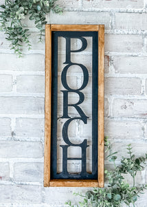 Porch Beach Lake Framed Sign