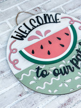 Load image into Gallery viewer, Welcome To Our Patch Watermelon Door Hanger
