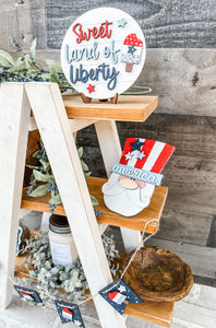 3D Sweet Land of Liberty Patriotic Tiered Tray Set -  Seasonal Decor
