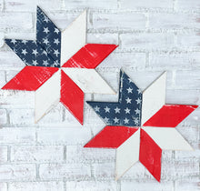 Load image into Gallery viewer, Patriotic Stars &amp; Stripes Rustic Barn Star Wall Decor
