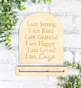 Personalized Affirmations Shelf Sitter Sign