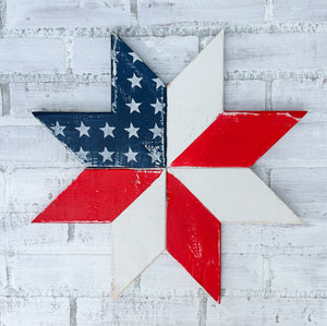 Patriotic Stars & Stripes Rustic Barn Star Wall Decor