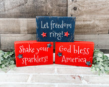 Load image into Gallery viewer, Rustic Patriotic Shelf Sitter - Tiered Tray Decor

