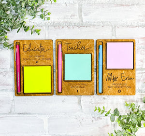Personalized Pen & Sticky Note Pad Holder