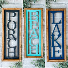 Load image into Gallery viewer, Porch Beach Lake Framed Sign
