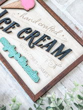 Load image into Gallery viewer, 3D Ice Cream Wood Sign
