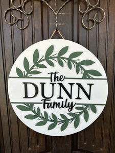 Farmhouse Family Personalized Door Hanger - Housewarming - Wedding Gift