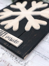 Load image into Gallery viewer, Rustic 3D Baby It&#39;s Cozy Inside Planked Vintage Snowflake Sign
