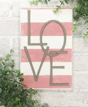 Load image into Gallery viewer, 3D Modern LOVE Striped Rustic Wood Sign - Valentine&#39;s Day Decor
