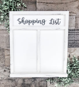 Farmhouse Marker Board Shopping List - Rustic Kitchen Decor - Organization