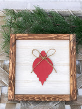 Load image into Gallery viewer, Framed Rustic Ornament Shelf Sitter - Christmas Decoration
