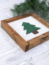 Load image into Gallery viewer, Framed Rustic Christmas Tree Shelf Sitter - Christmas Decoration - Woodland Decor
