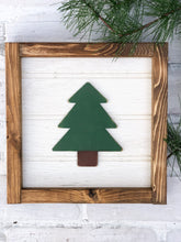 Load image into Gallery viewer, Framed Rustic Christmas Tree Shelf Sitter - Christmas Decoration - Woodland Decor
