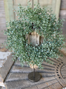 Shimmering Tremble Leaf Candle Ring - Christmas Greenery - Winter Decor