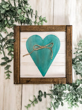 Load image into Gallery viewer, Heart Sign -  Framed Rustic Farmhouse Shelf Sitter
