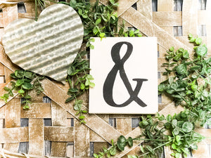 & Shelf Sitter - Rustic Ampersand Sign - Valentine Decor - Wedding Decoration - Gift