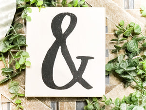 & Shelf Sitter - Rustic Ampersand Sign - Valentine Decor - Wedding Decoration - Gift