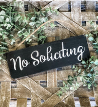 Load image into Gallery viewer, No Soliciting Rustic Front Porch Hanging Sign
