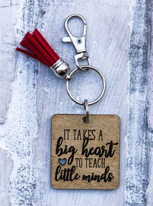 Teacher Tassel Keychain - Wood Keychains - Gift - Teacher Appreciation