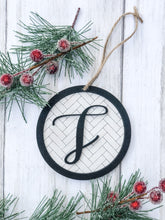 Load image into Gallery viewer, Personalized Monogram Herringbone Christmas Tree Ornament
