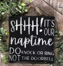Load image into Gallery viewer, Naptime Doorbell Sign - Front Porch - Front Door

