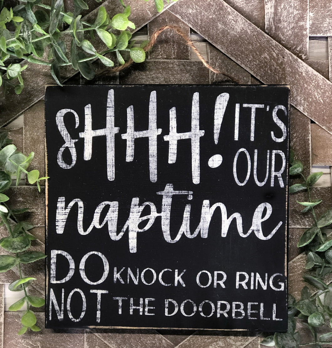 Naptime Doorbell Sign - Front Porch - Front Door