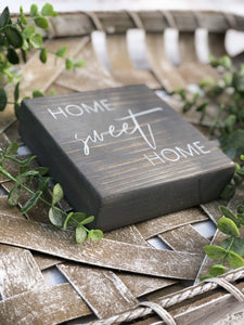 Home Sweet Home Shelf Sitter Sign - Housewarming Gift - Wedding Gift - Realtor Gift