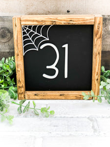 3D October 31 Halloween Farmhouse Framed Shelf Sitter