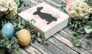 Plaid Easter Bunny Shelf Sitter - Spring Decor