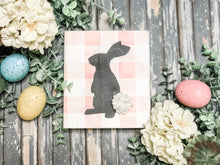 Load image into Gallery viewer, Plaid Easter Bunny Shelf Sitter - Spring Decor
