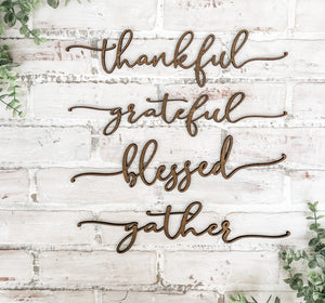 Thanksgiving Place Setting Words - Table Decor