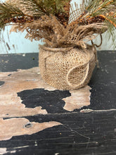 Load image into Gallery viewer, Pine Tree with Cones &amp; Burlap - Christmas Greenery - Winter Decor
