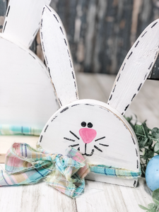 Hand Painted Rustic Easter Bunny Shelf Sitter, LARGE BUNNY
