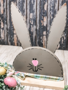 Hand Painted Rustic Easter Bunny Shelf Sitter, LARGE BUNNY