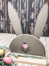 Load image into Gallery viewer, Hand Painted Rustic Easter Bunny Shelf Sitter, MINI BUNNY
