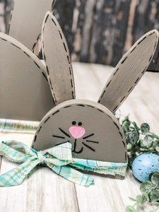 Hand Painted Rustic Easter Bunny Shelf Sitter, MINI BUNNY