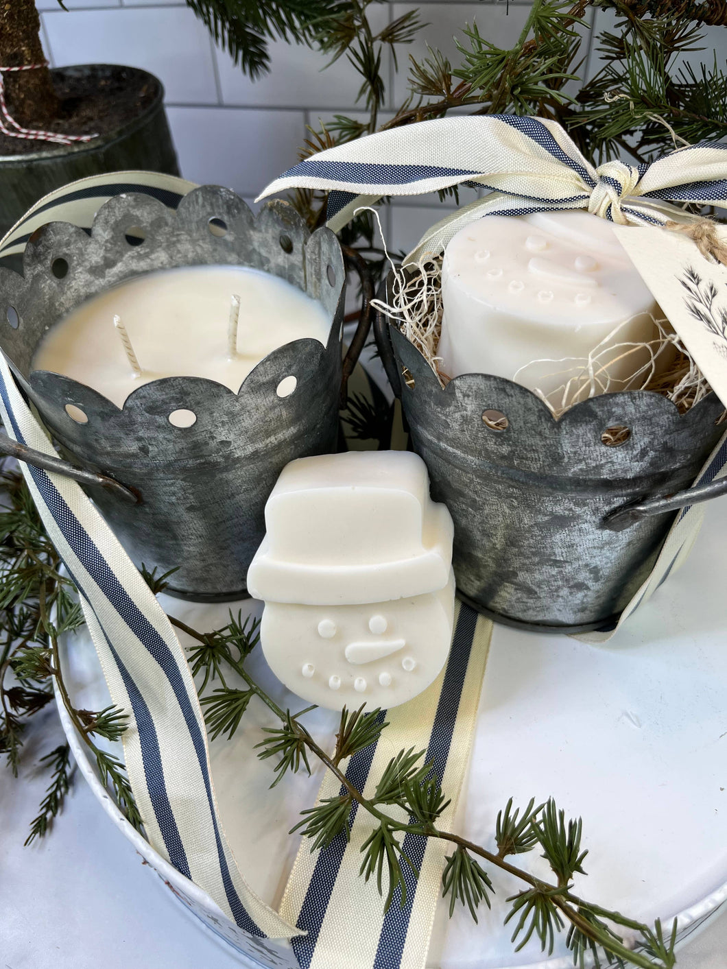 Snowman Candle & Soap Set - Gift